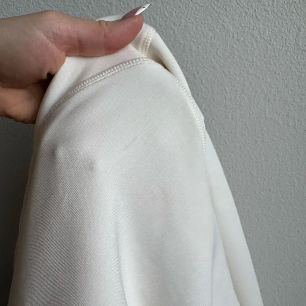 Lululemon Brushed Softstreme Hood Full Zip Up Size 8 Medium Ivory Bone
